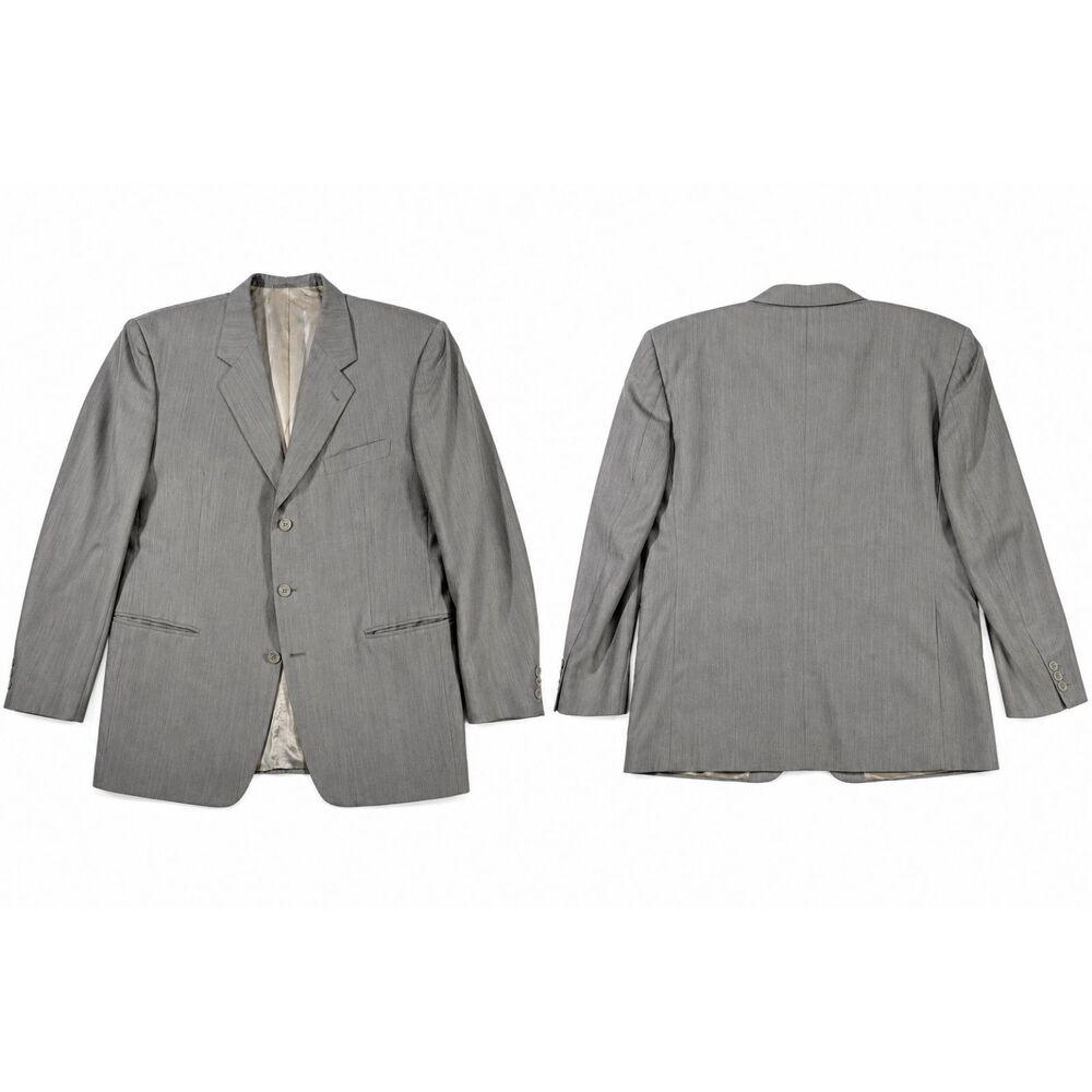 Today's Man Cecchi Paolo 1928 Size 44L Gray Pinstripe Wool Blazer Italian Woven